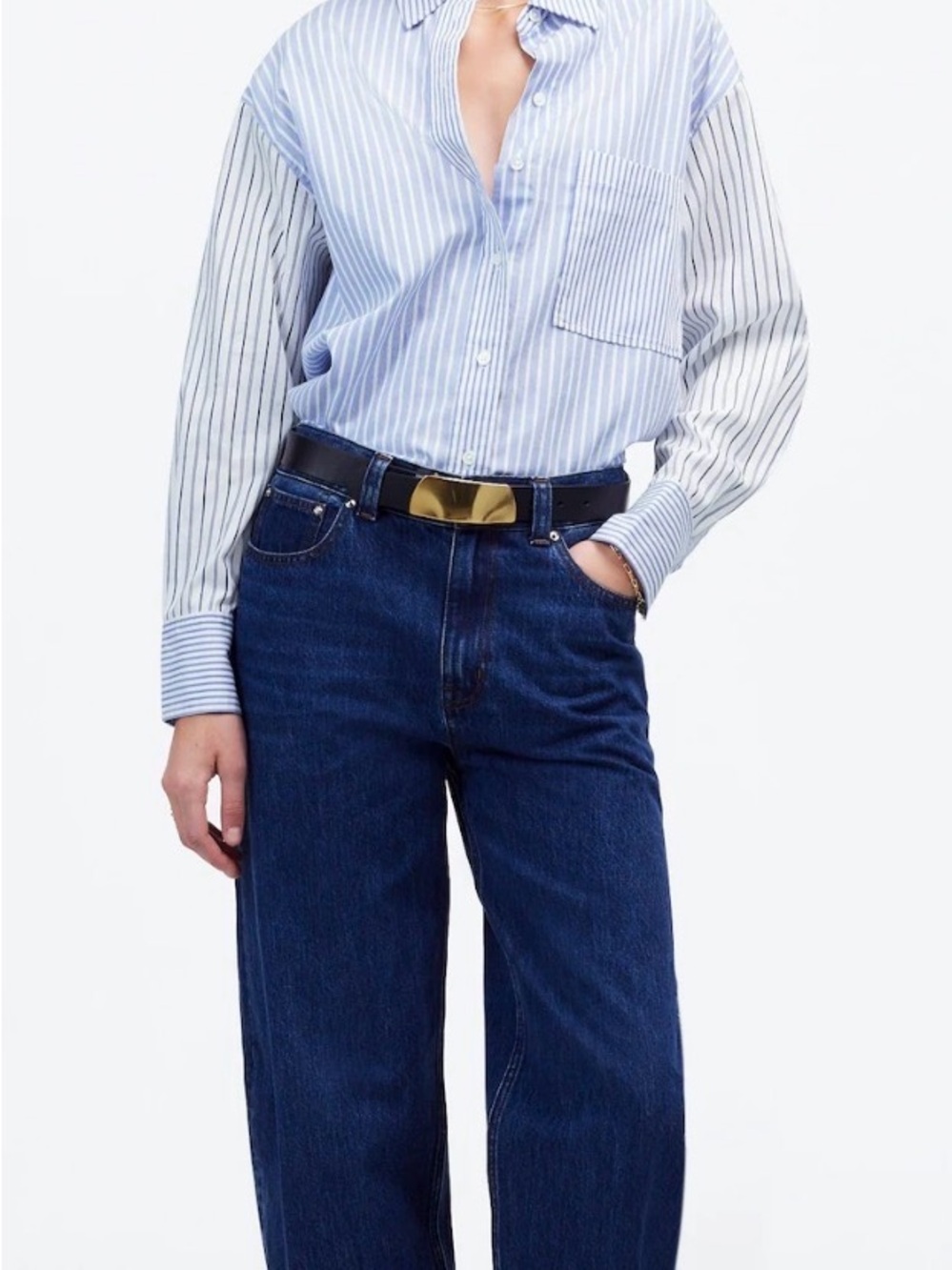 Madewell Matching Set
Light Blue/White Stripe
Shirt:  OVERSIZED M
Shorts:  L - Picture 7 of 12